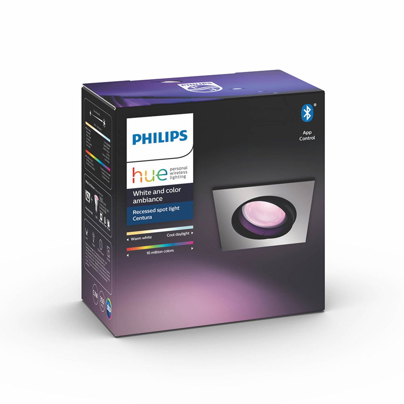 Centura Recessed Alu Squared Bluetooth White/Color Amb. - Philips Hue