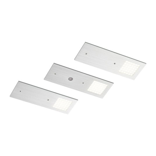 Conjunto de 3 luzes LED para armários inferiores Nortra, cor alumínio - Arcchio