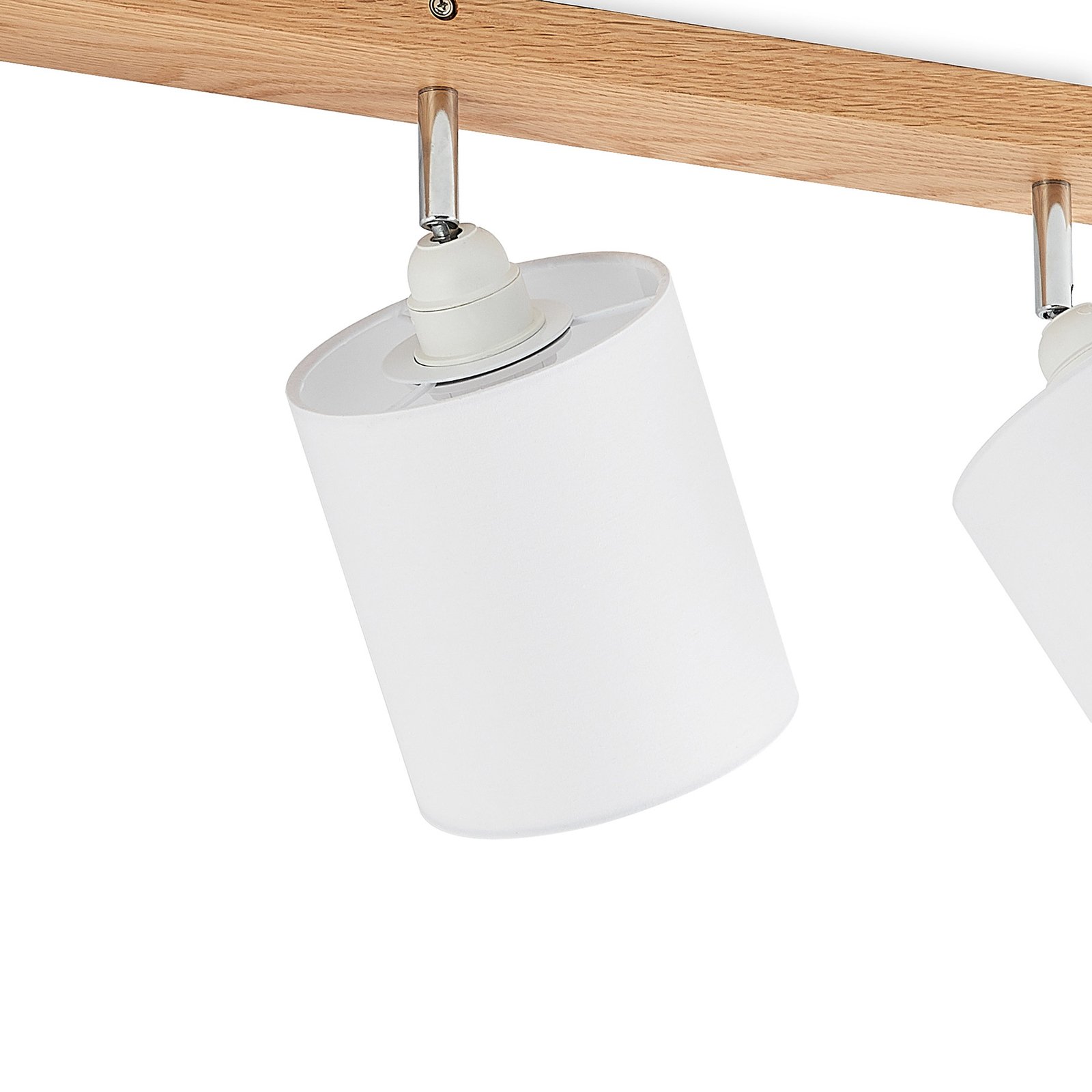 Lindby Deckenstrahler Imarin, 81 cm, weiß, 4-flammig, Holz