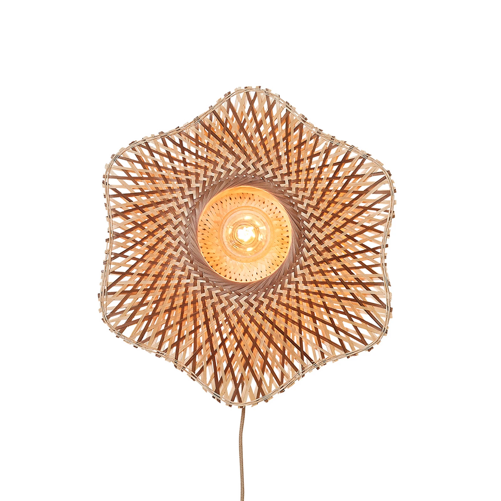 GOOD & MOJO Lampa ścienna Madura, Ø 44 cm, naturalny/brązowy, wtyczka