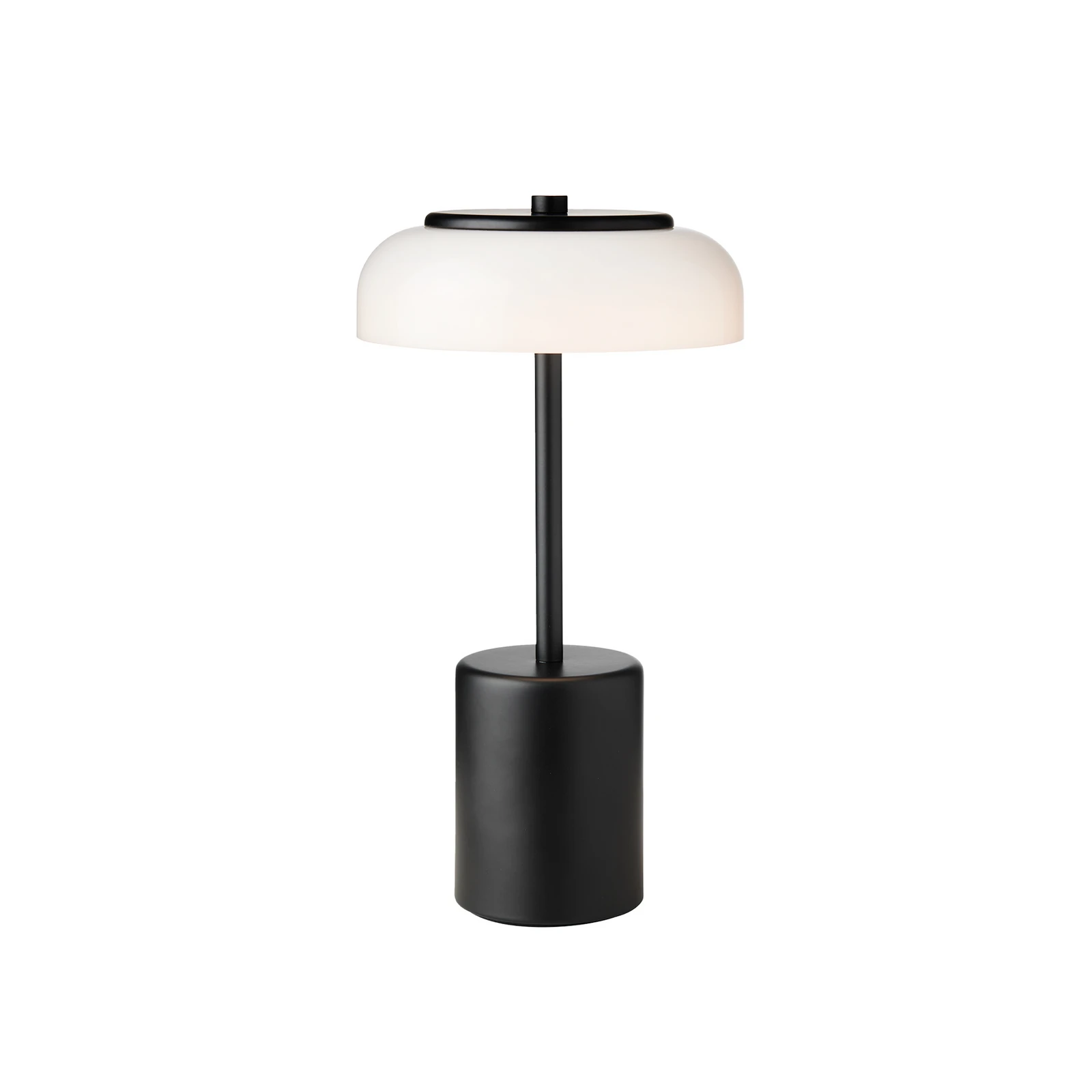 Nuura LED-Akku-Tischlampe Blossi, Höhe 26 cm, schwarz/opal