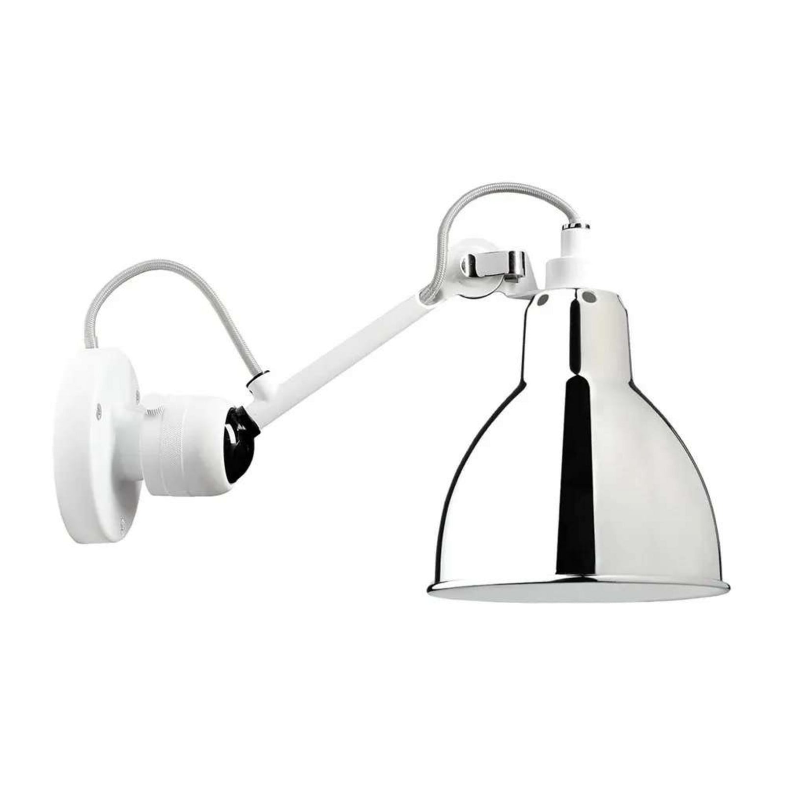 304 Wandleuchte Weiß/Chrom Lampe Gras - Wohnzimmer - Design - Metall