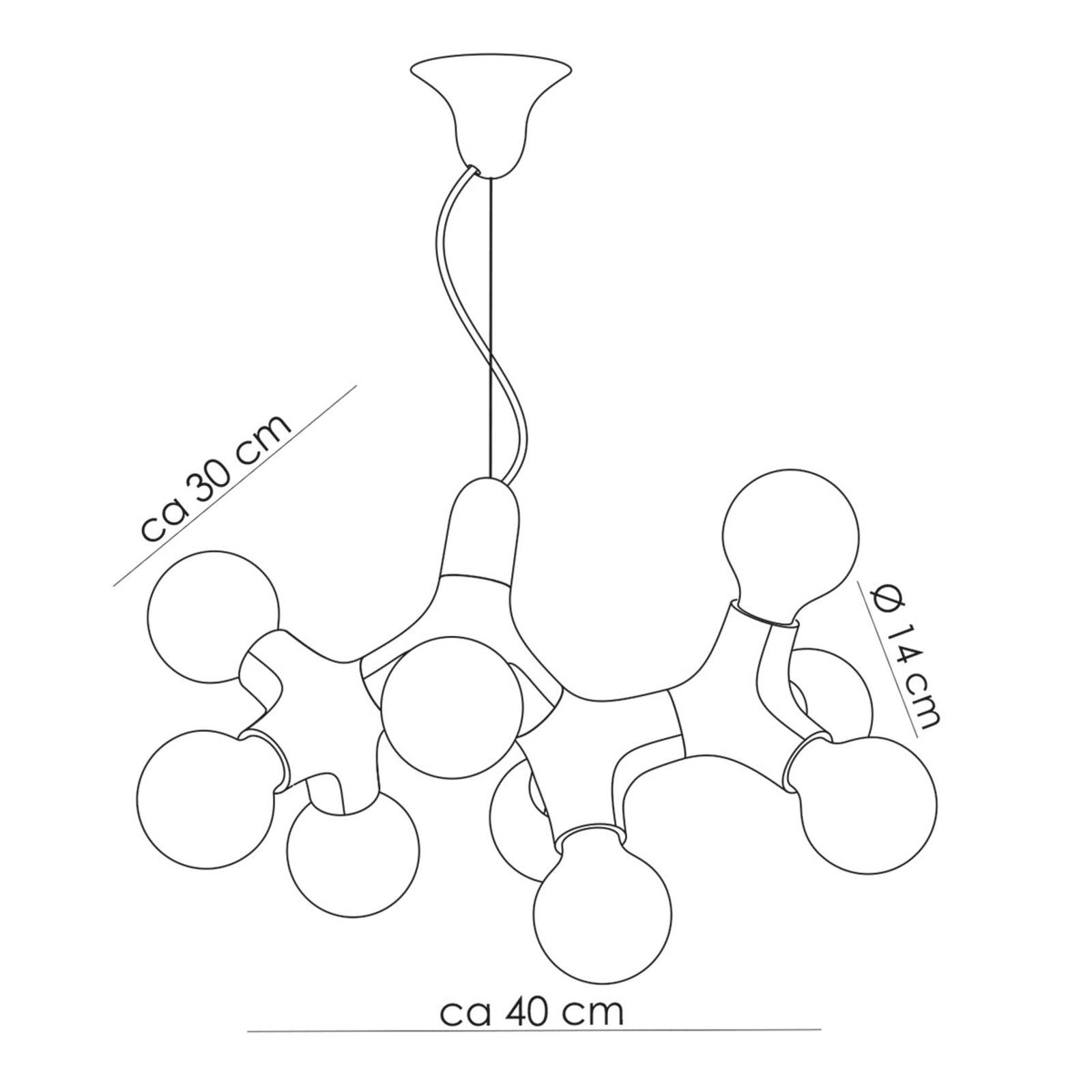 next DNA 0,1,2 - Дизайнерска висяща лампа, бяла