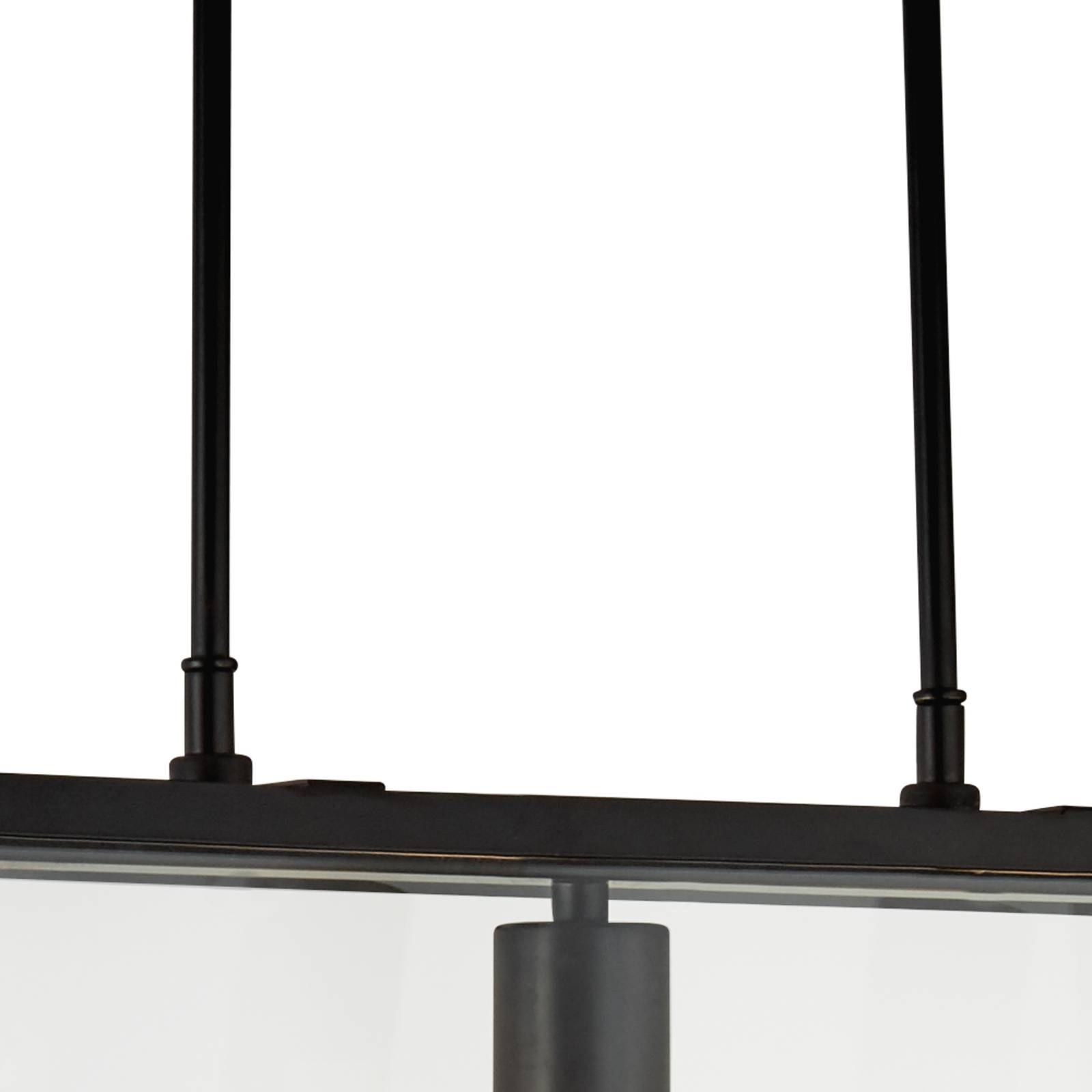 Lampa wisząca Voyager, 3-punktowa, czarna, szkło, 65 cm, E27