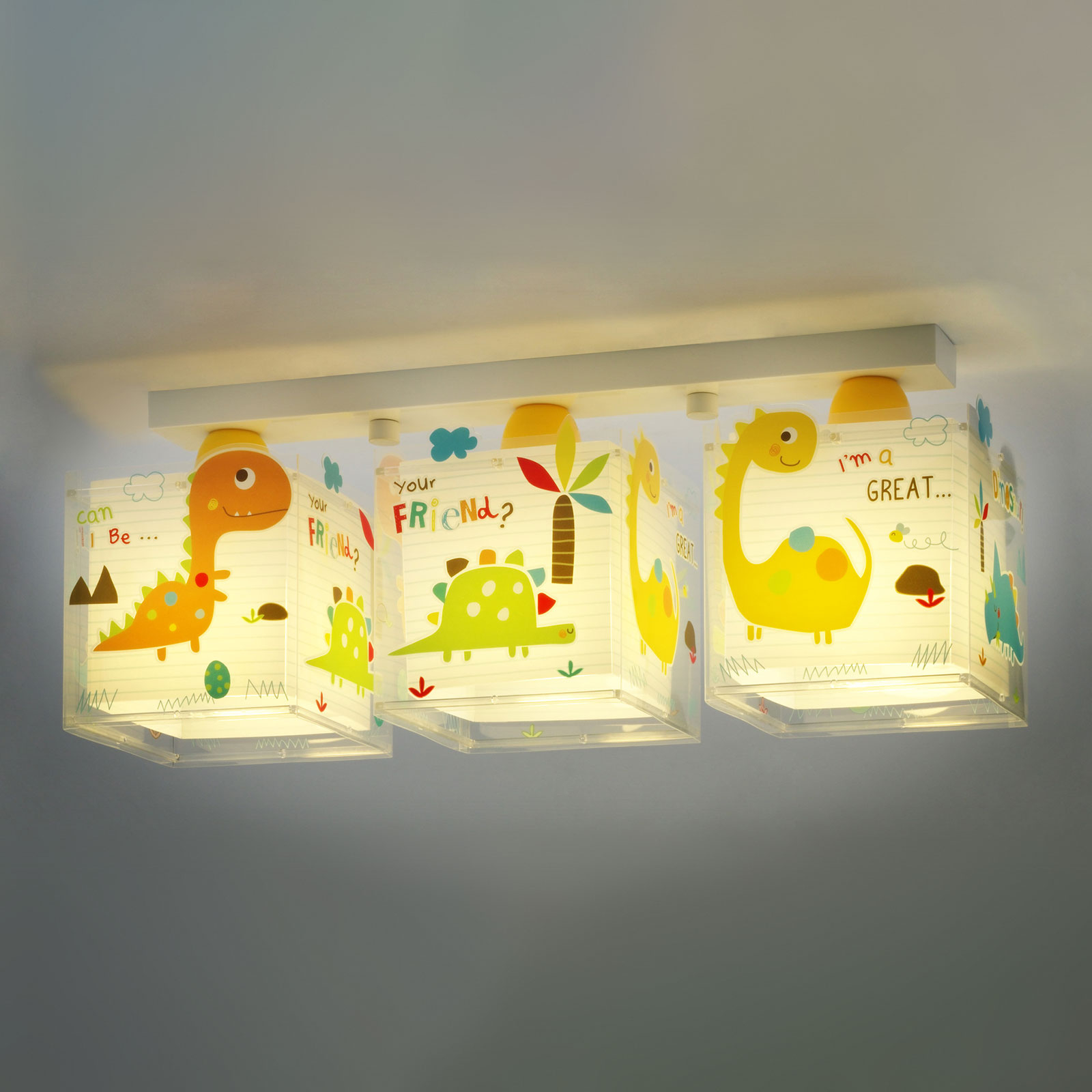 Children's ceiling light Dinos, 3-bulb