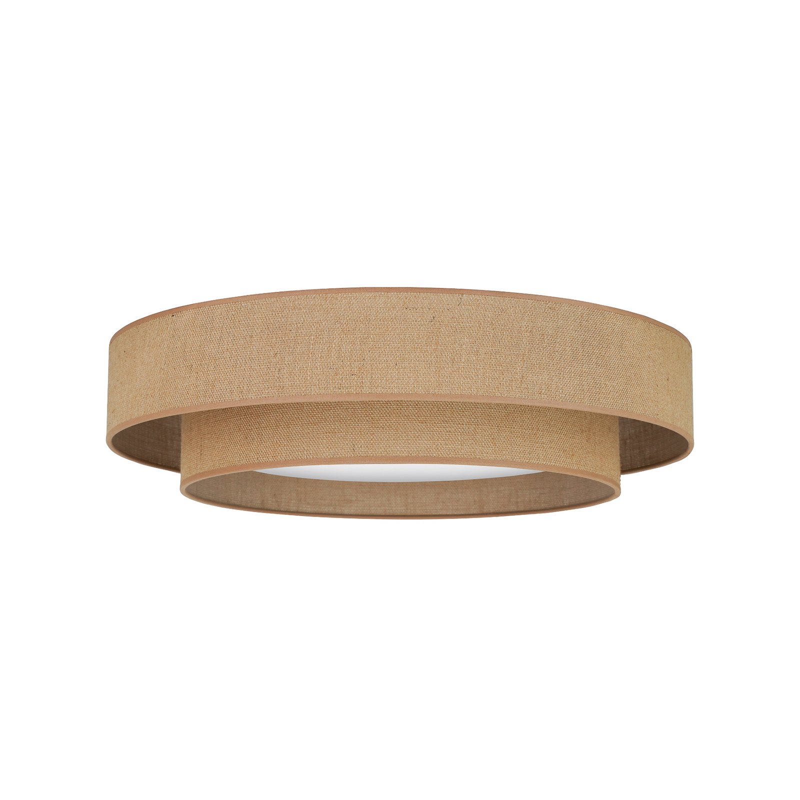 LED griestu gaisma Luneta, džuta, brūna, Ø 60 cm, 3 pakāpju dim
