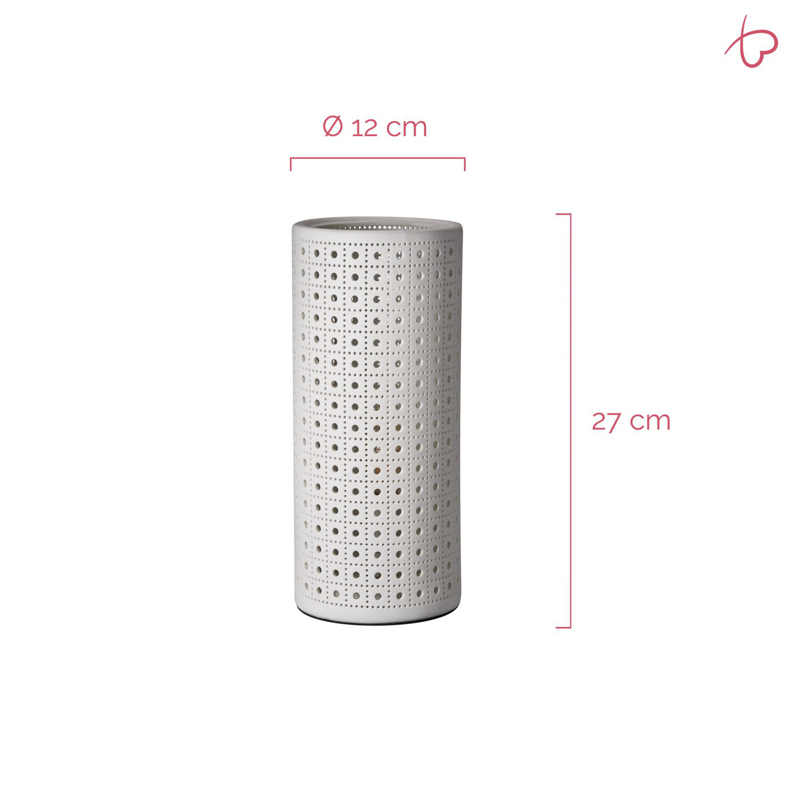 Pauleen-pöytälamppu PURE SUNKISS, valkoinen, korkeus 27 cm, posliini