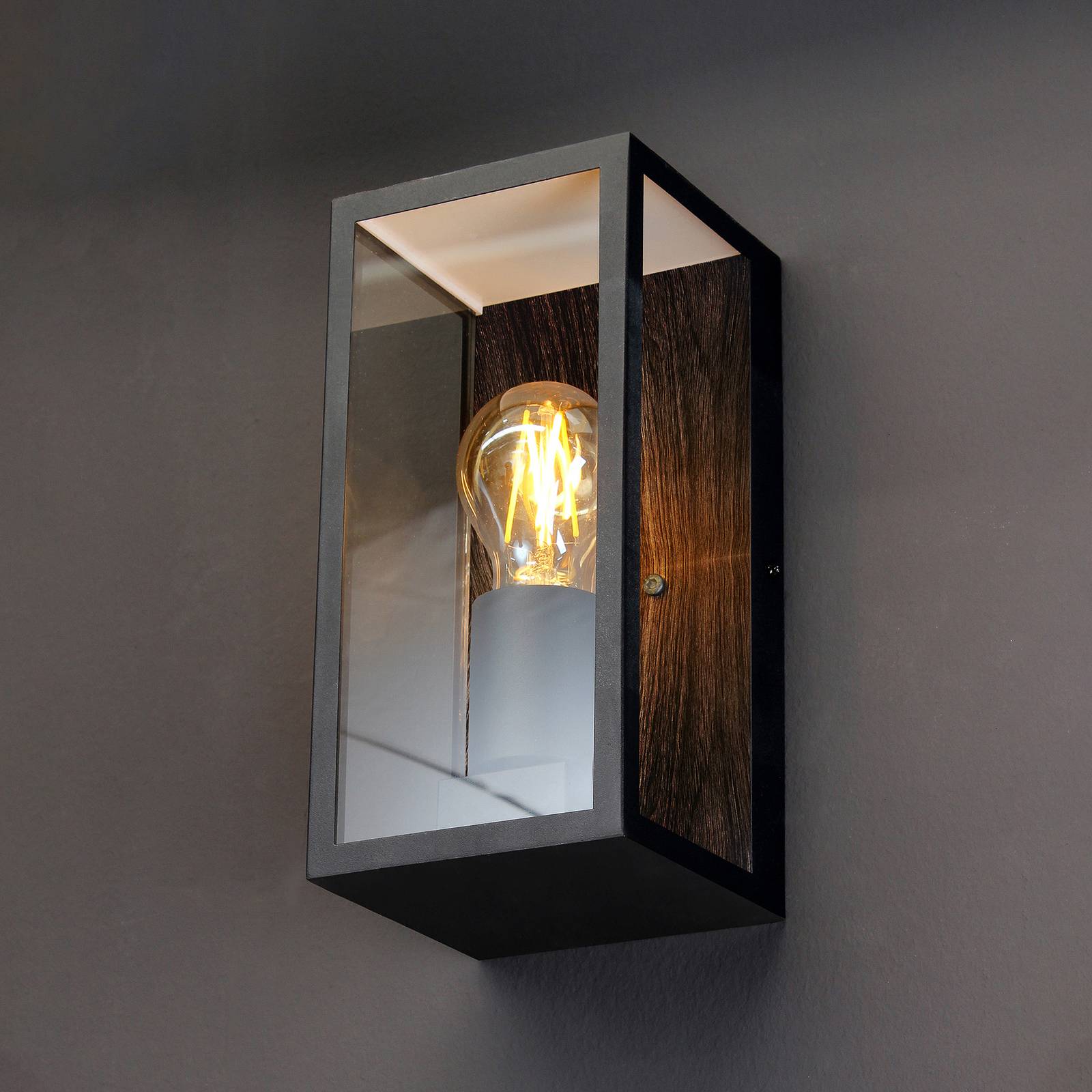 Eco-Light Venkovní nástěnné světlo Karo, dřevěná dekorace