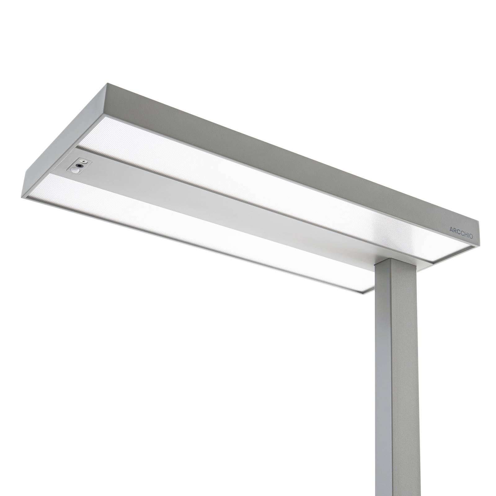 Arcchio lampa z klipsem LED-Büro Logan, srebrna, ściemniany, czujnik