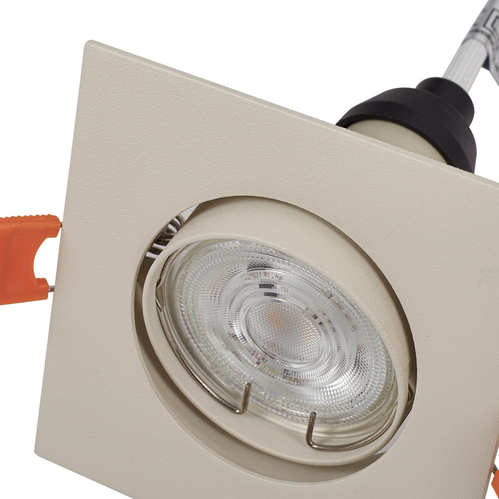 Prios Downlight Fibur, beige, 9 cm