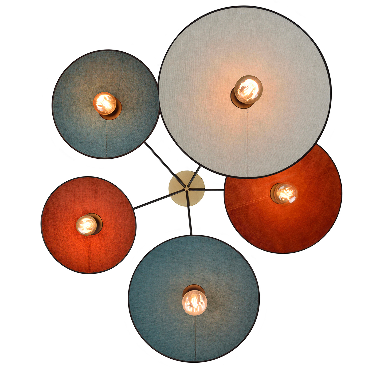 MARKET SET Gatsby hanglamp 5-lamps meerkleurig