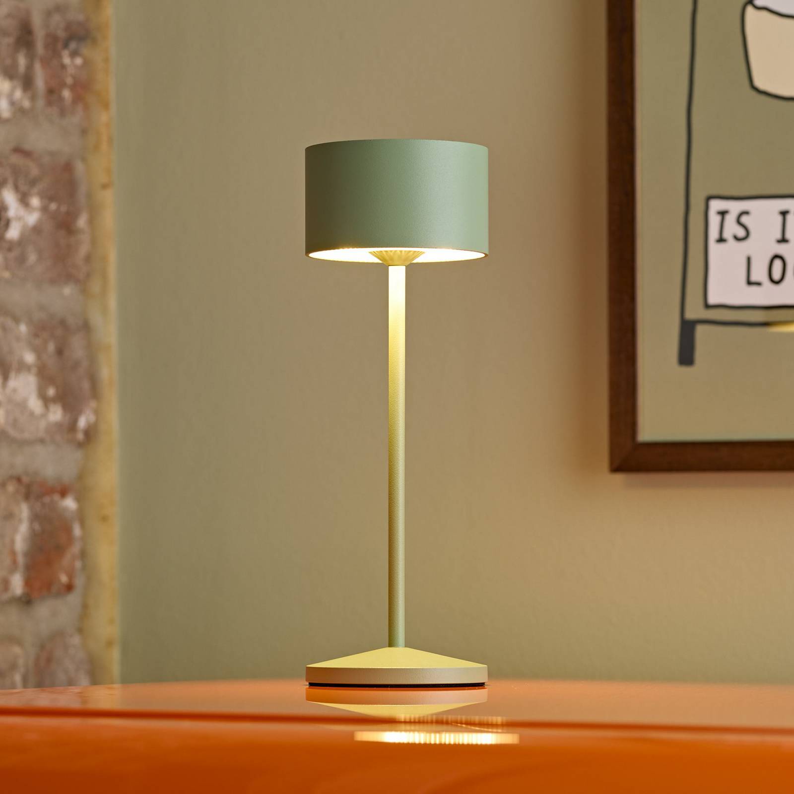 LED-Akku-Tischlampe Veluna, grün, Höhe 25 cm, IP44, dim, CCT günstig online kaufen