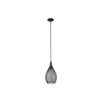 Beacon Solis pendant light, black, metal, glass, Ø 19 cm