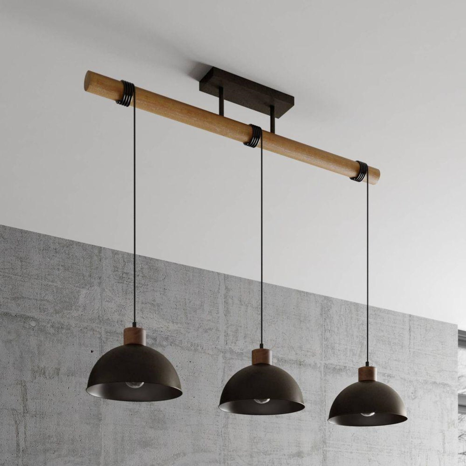 Holgar Candeeiro Suspenso Green/Wood - Lindby