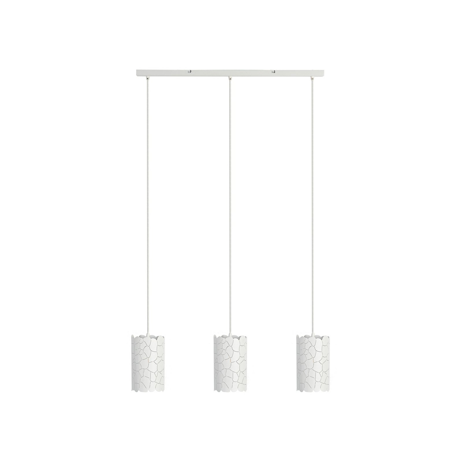 Lindby hanglamp Aralena, wit, 3-lamps, lengte 92 cm