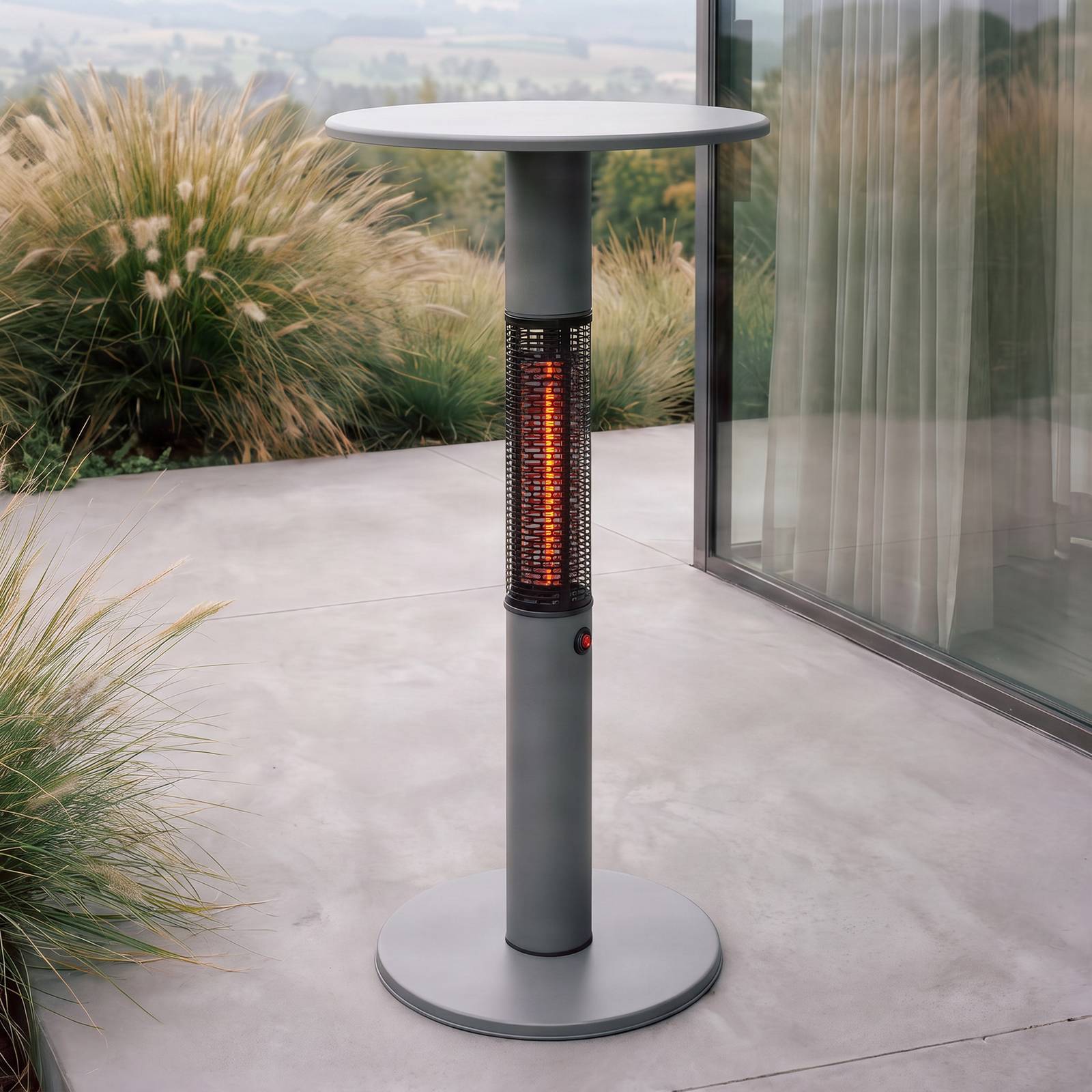 Promiennik stołowy Lucande Flamara, antracyt, 110 cm, IP55