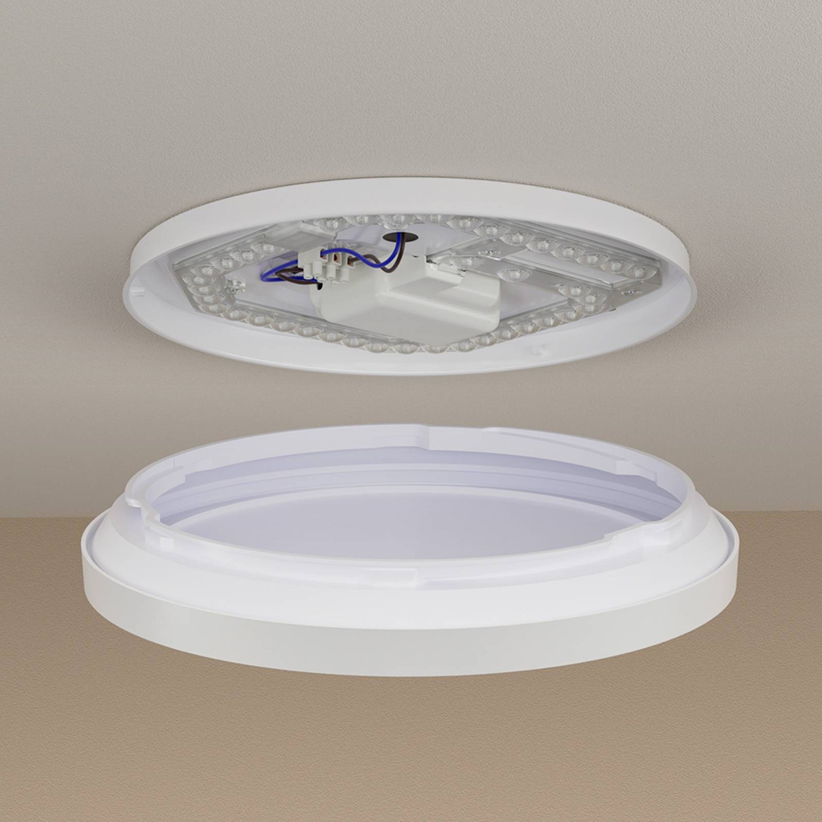 Philips Lampa sufitowa LED Aio RD biała, zestaw 2 szt. Ø 30 cm Pilot