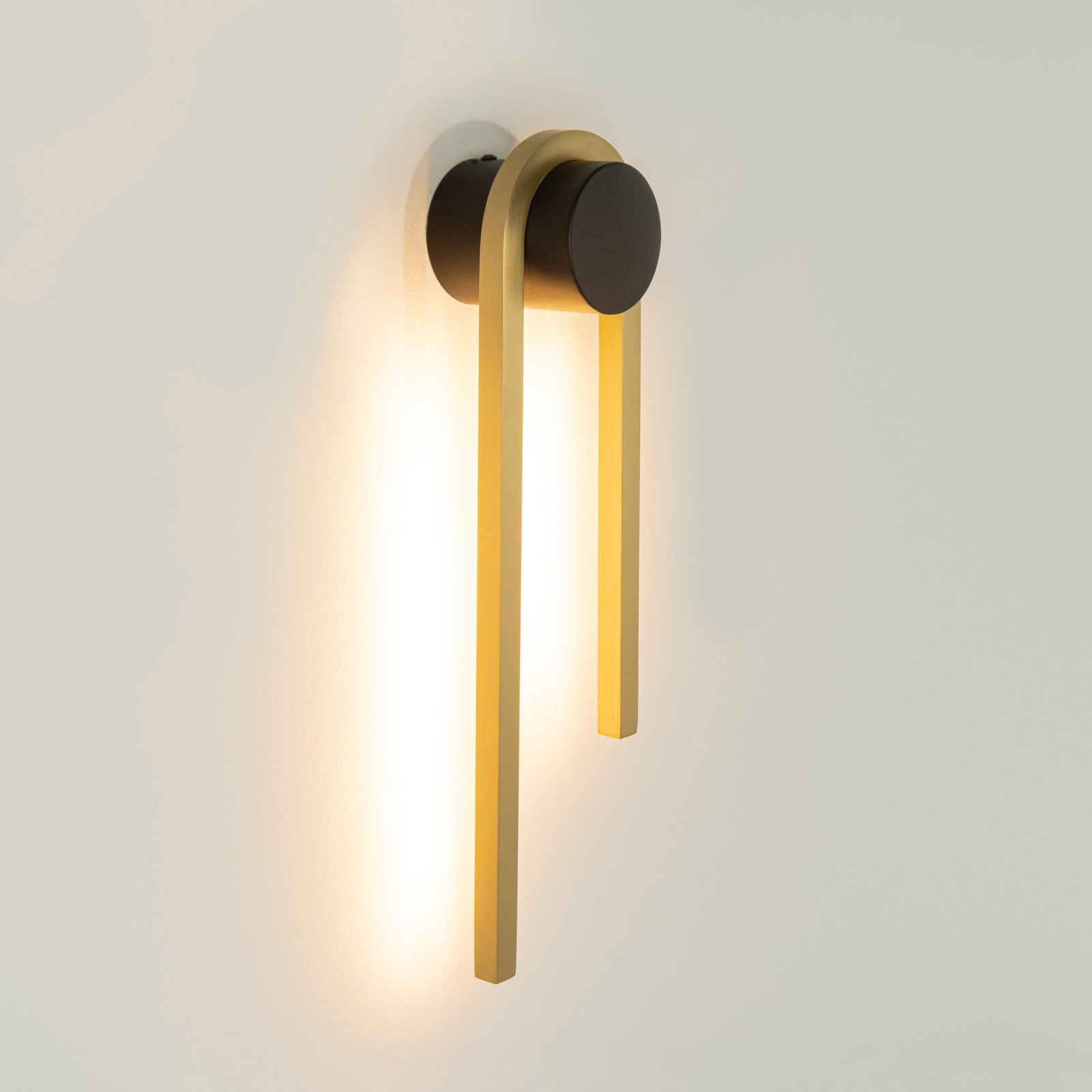 LED wall light 23106, height 40 cm, black/gold-coloured