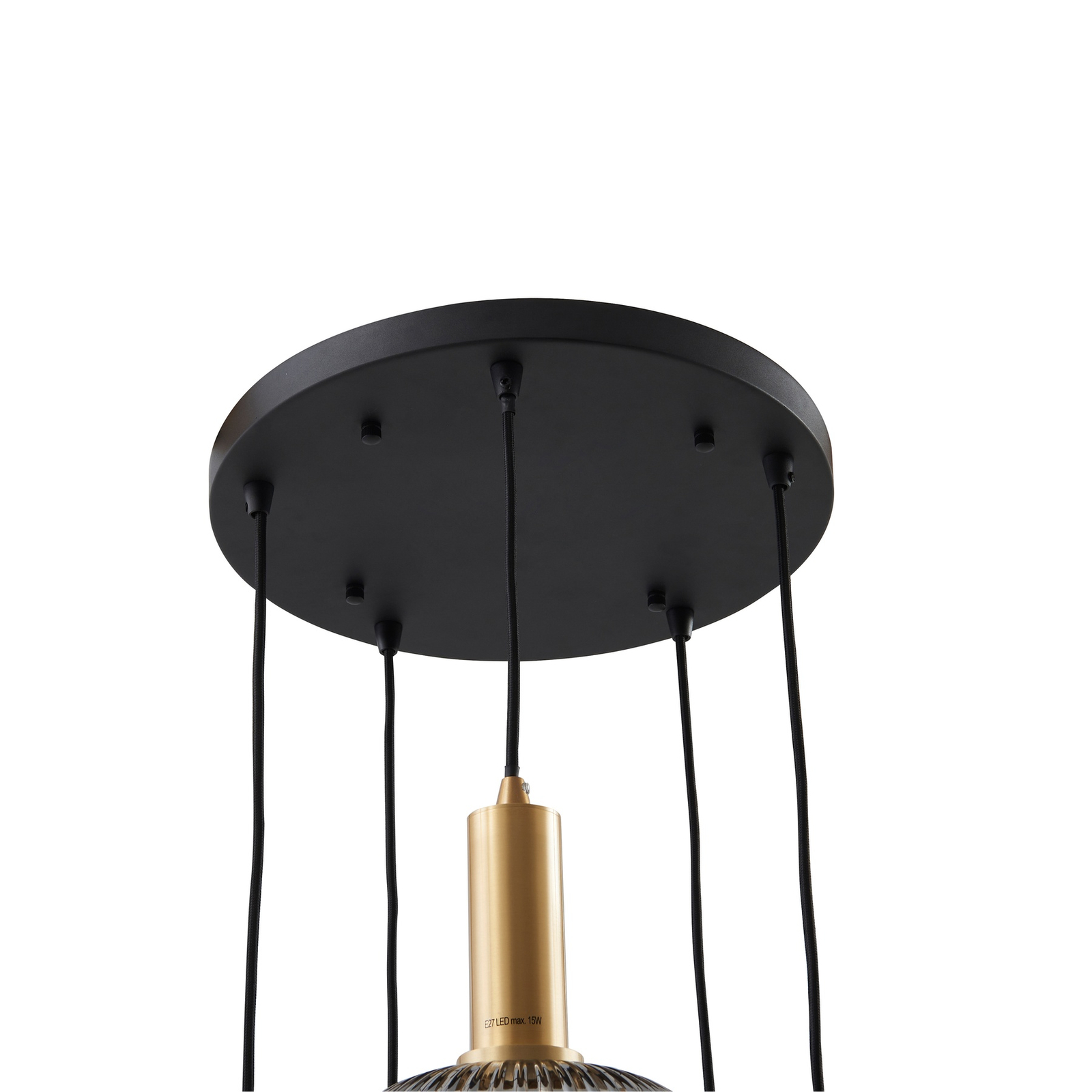 Lindby Doroteo hanglamp, 5-lamps, grijs, glas