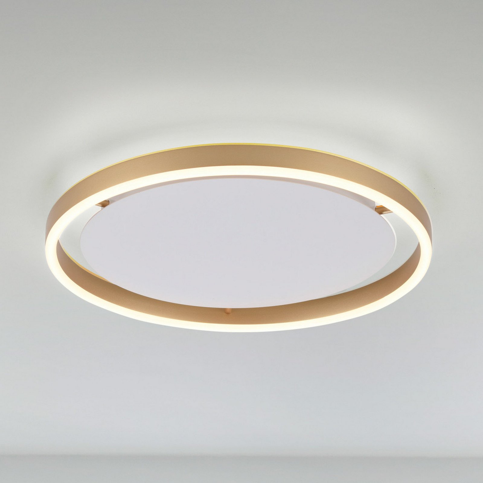 JUST LIGHT. Plafonieră LED Ritus Ø 39.3cm alamă mată - Camera de zi / sufragerie - modern - alamă mată alb - Metal
