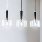 Viva hanging light, clear/black/chrome, 3-bulb