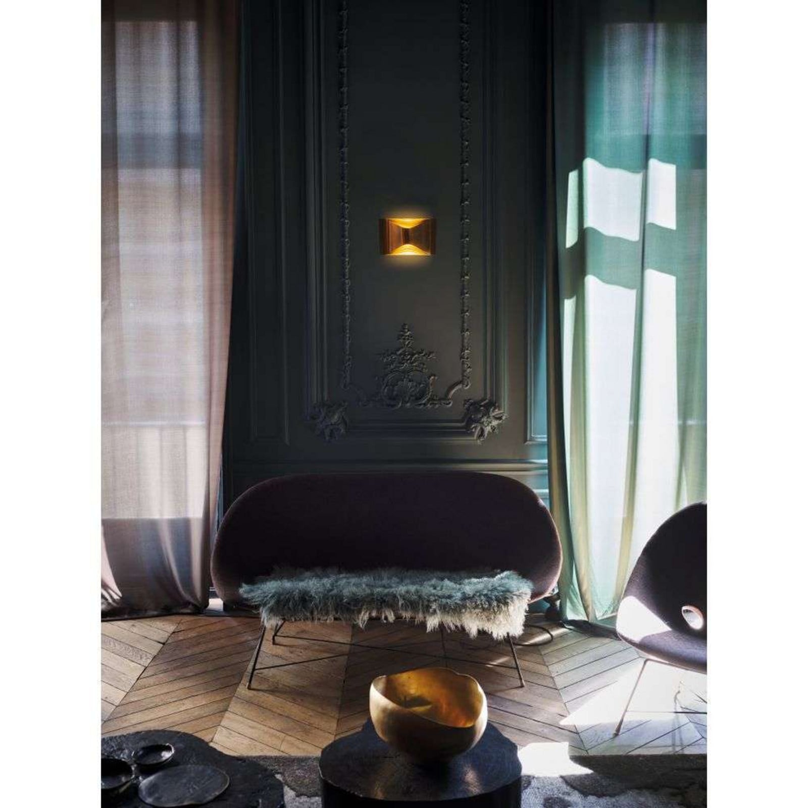 Respiro 23 Wandleuchte Gold DCW - Wohnzimmer - Aluminium
