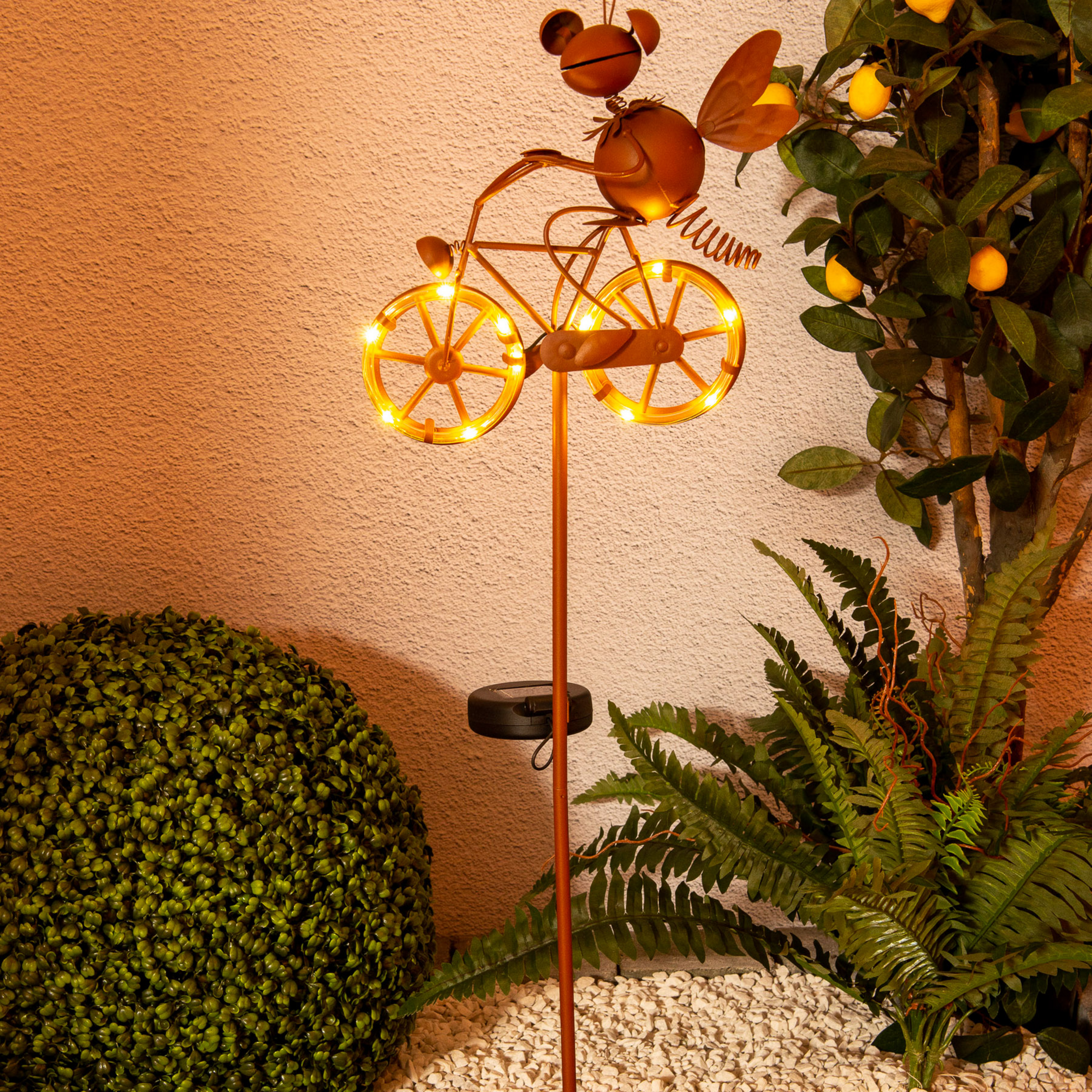 Lampe déco solaire LED 5282414 avec vélo