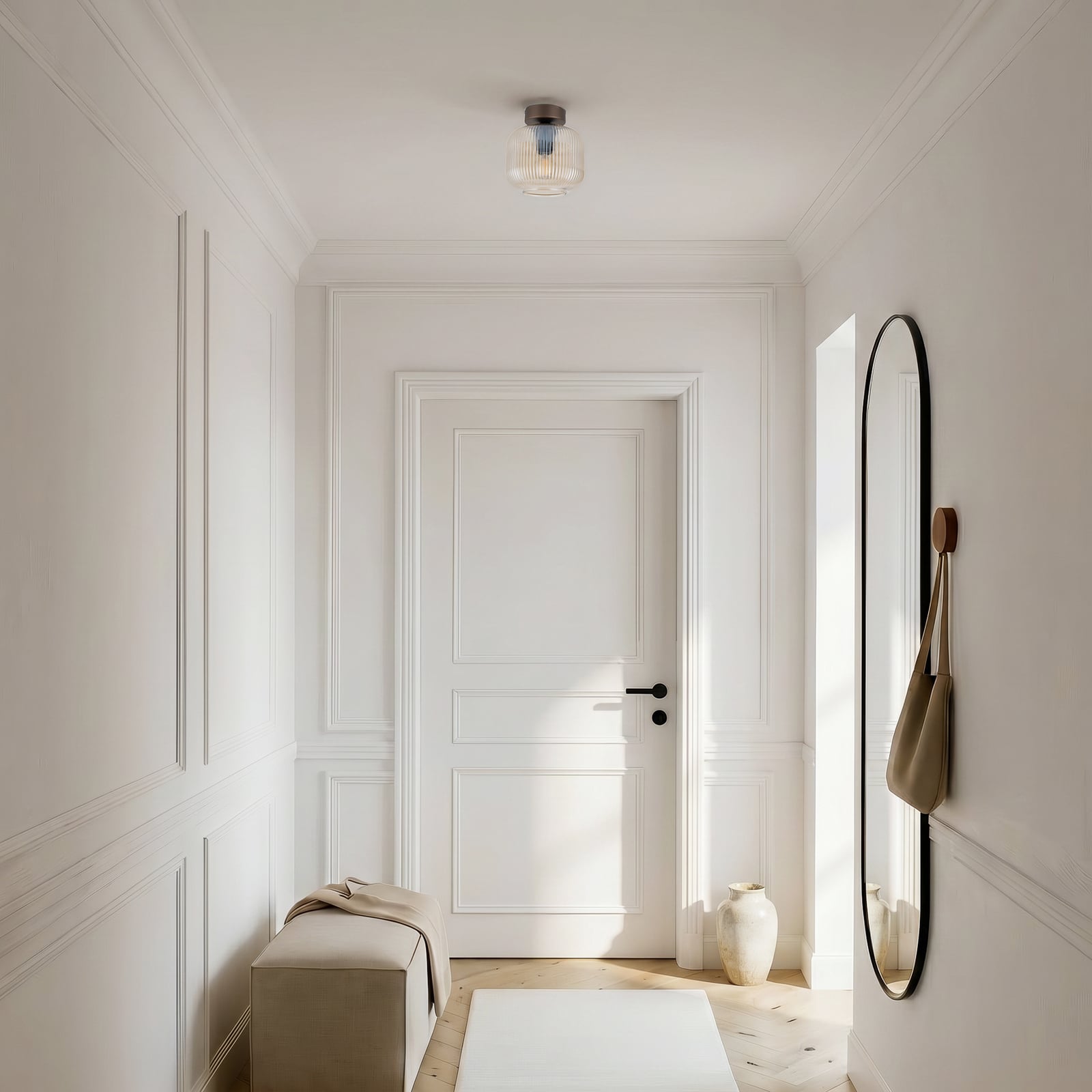 Taklampe Salvia, brun/cognac, glass, Ø 15 cm, E14