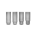 Ripple Long Drink Glasses Set of 4 Smoked Grey - Ferm Living