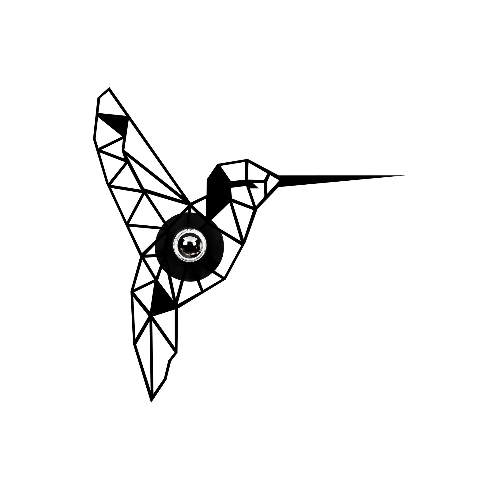 Nástěnné svítidlo W-053 Lasercut, černý ptačí design