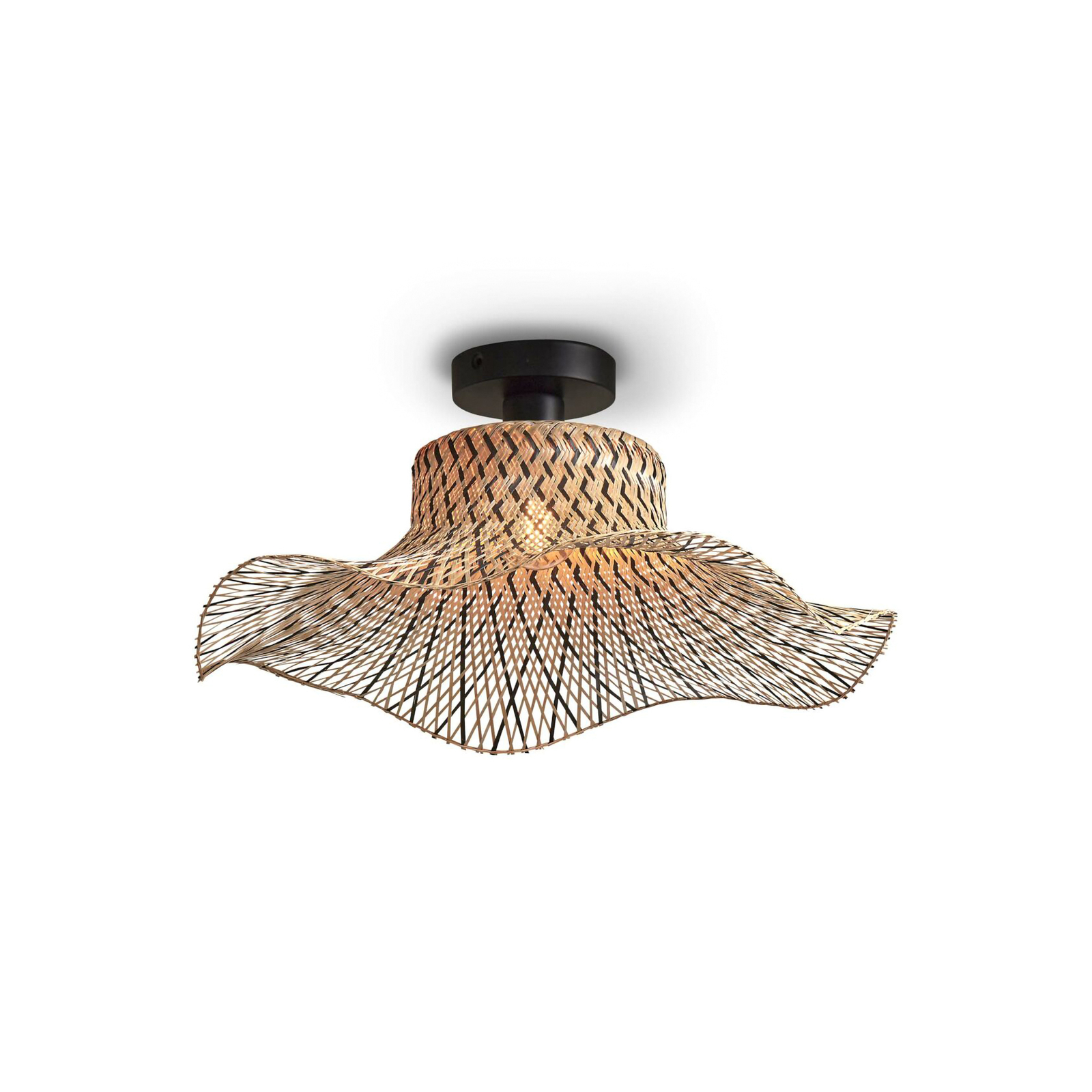 Good &amp; Mojo Ibiza lampa sufitowa Ø 50cm Natur/czarny