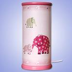 Candeeiro de mesa Elefant LED encantador, cor-de-rosa