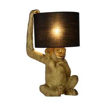 Lámpara de mesa Extravaganza Chimp, oro/negro