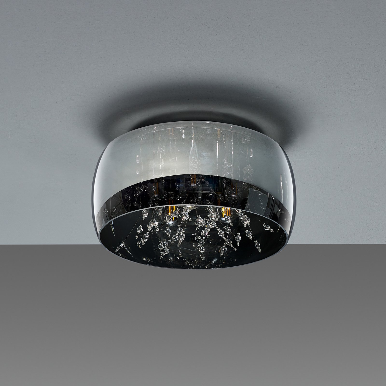 "Crystel" lubinis šviestuvas iš stiklo, chromas, Ø 34 cm