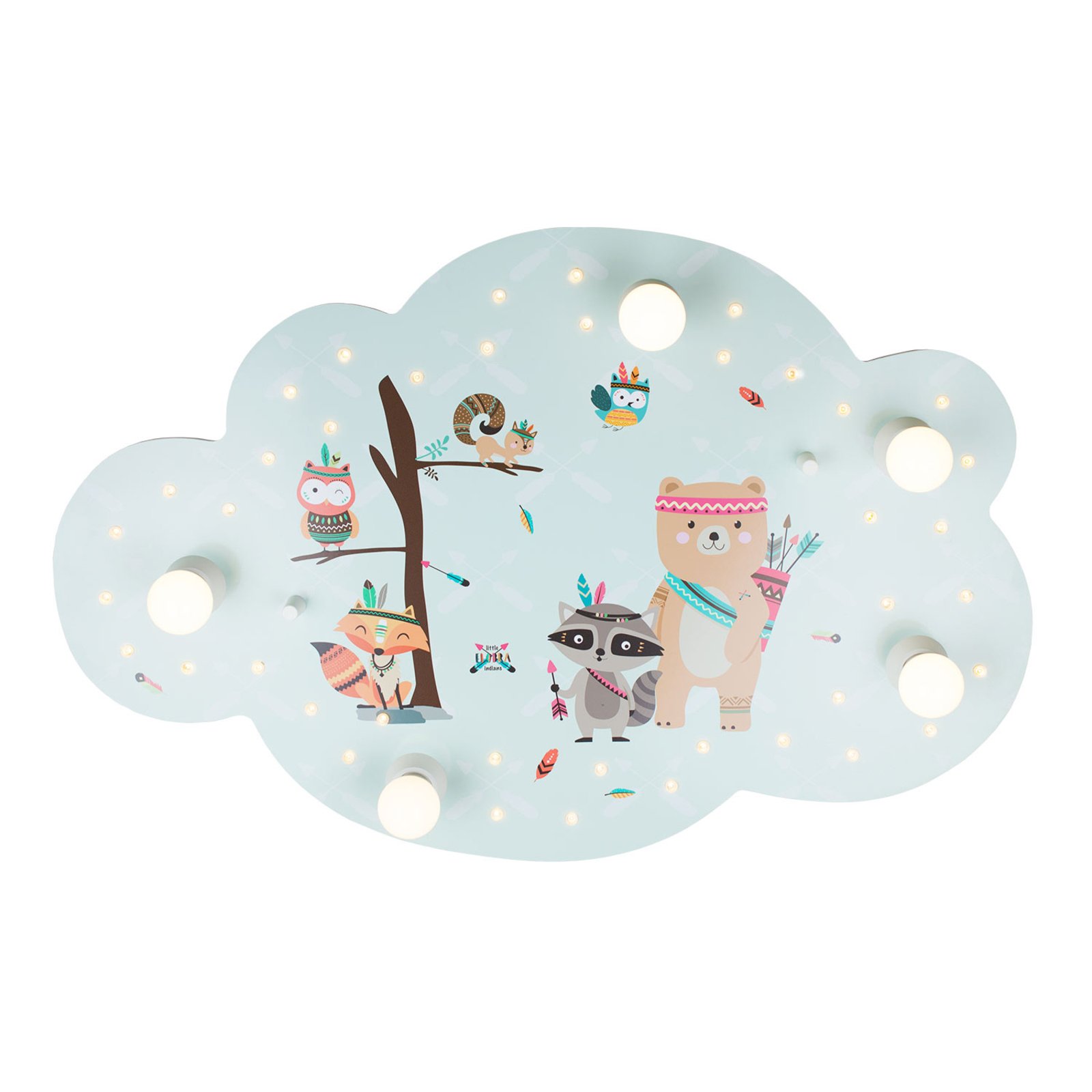 Plafondlamp Little Indians beeldwolk, mint