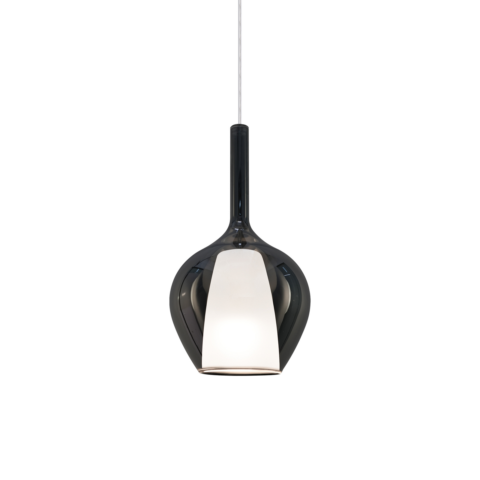 Lámpara colgante Ideal Lux Kalique 1, gris humo, Ø 18 cm