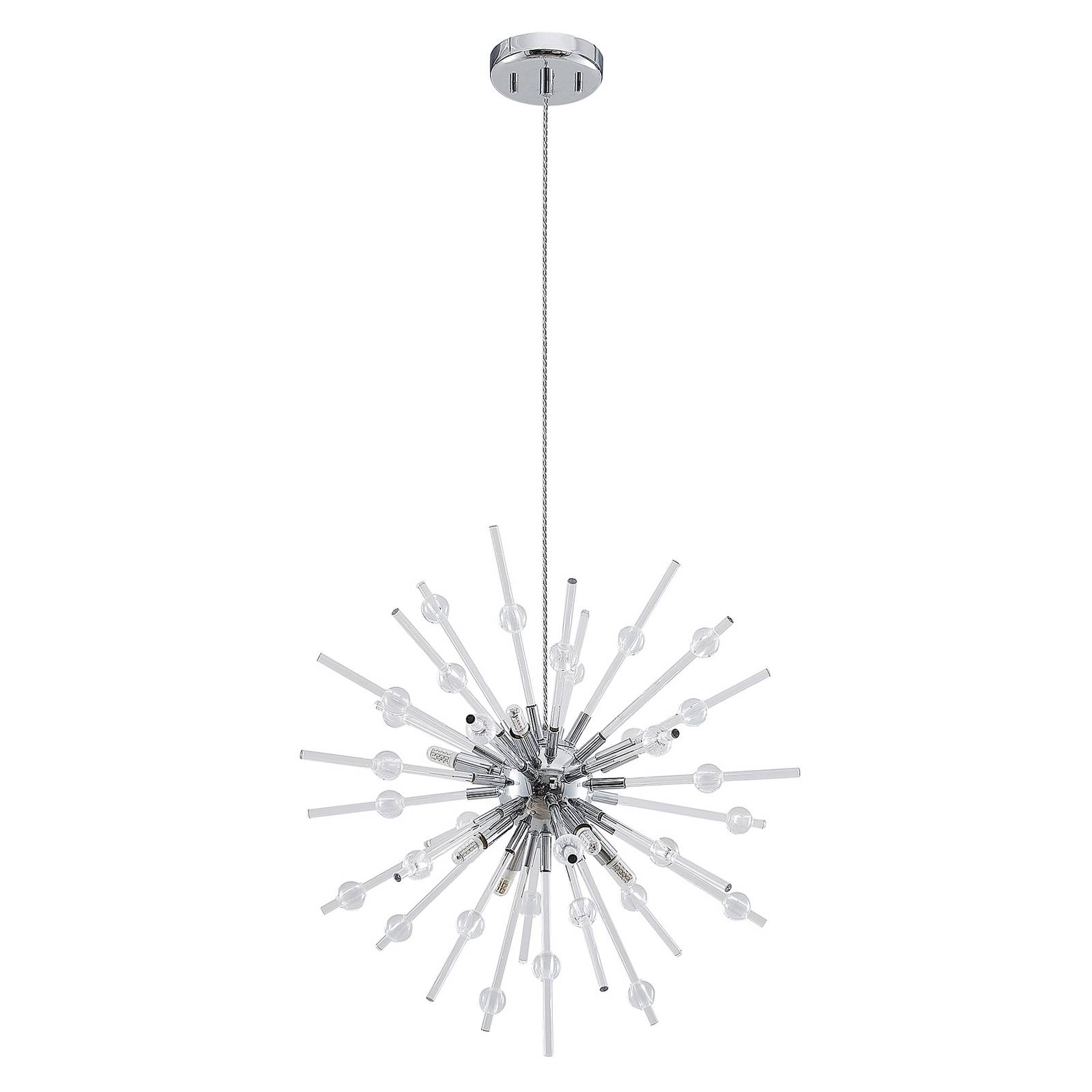 Lucande Kirai lampada sospensione di vetro, 8 luci, per soggiorno / sala da pranzo, ferro, vetro, G9, 33 W, altezza: 50 cm