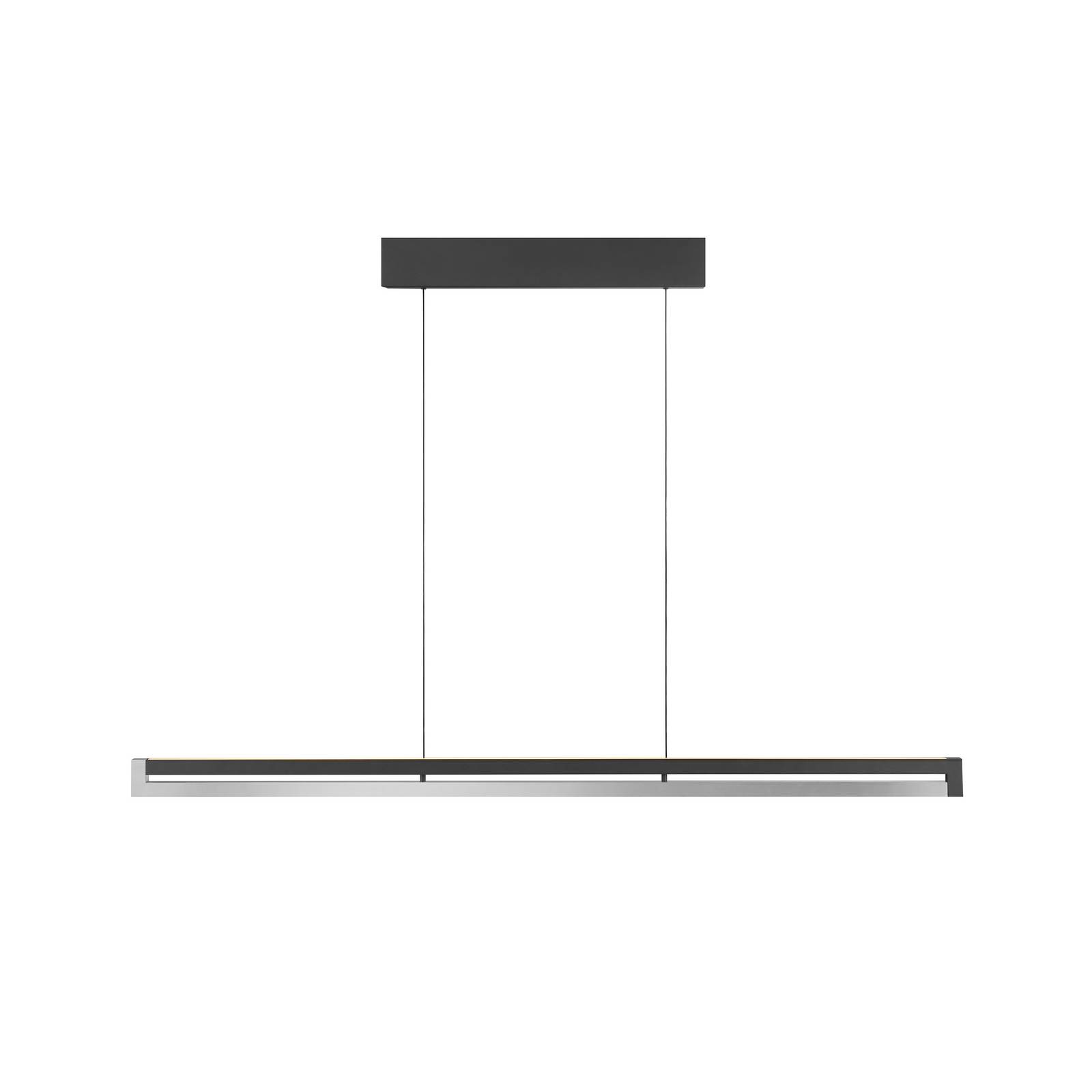 LED-Hängeleuchte Pulse, Länge 120 cm, schwarz, Metall