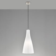 Lampada a sospensione Zeal, nichel opaco/opal, Ø 23 cm