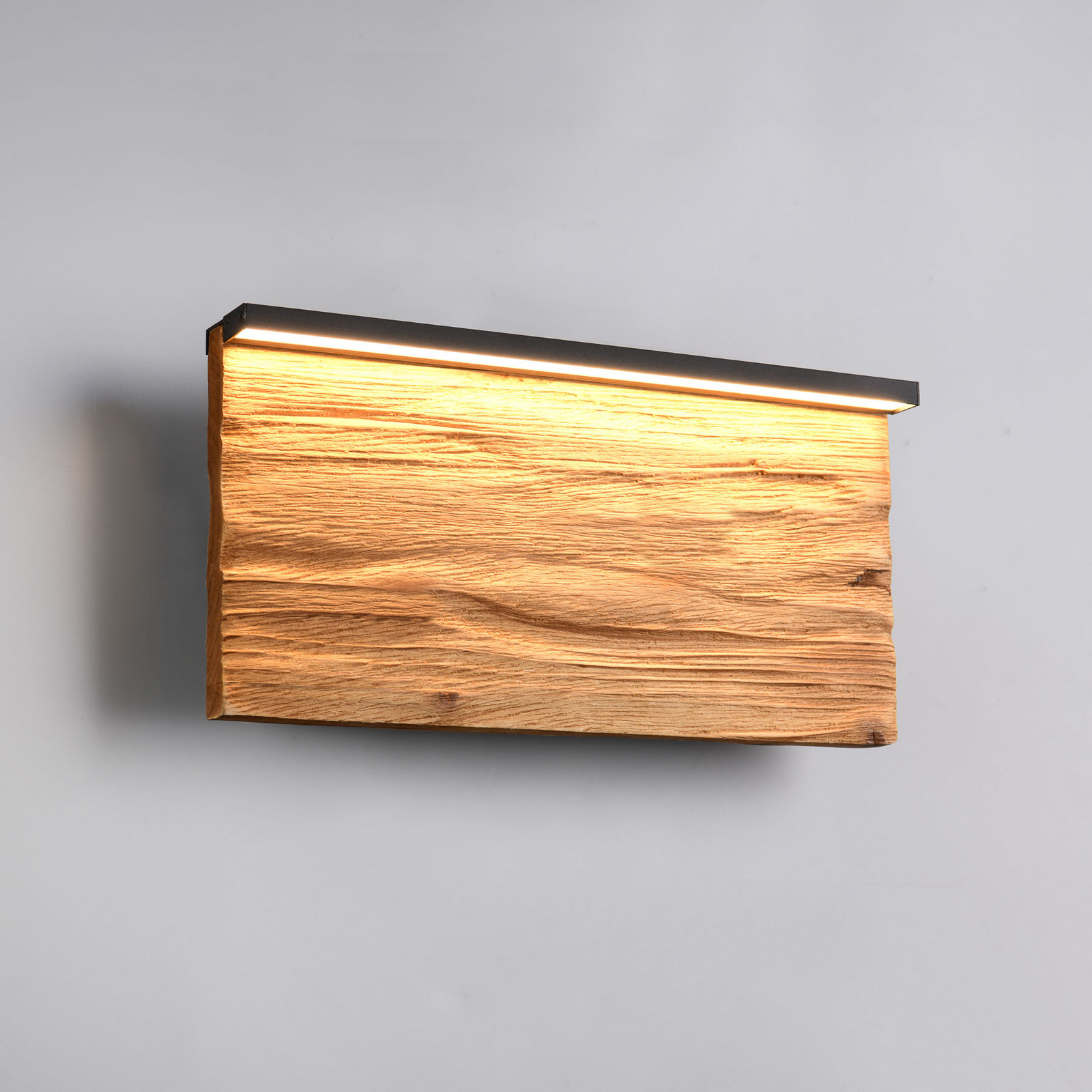 LED stenska svetilka Kalea, širina 30 cm, barva lesa, les LED stenska svetilka Kalea, širina 30 cm, barva lesa, les