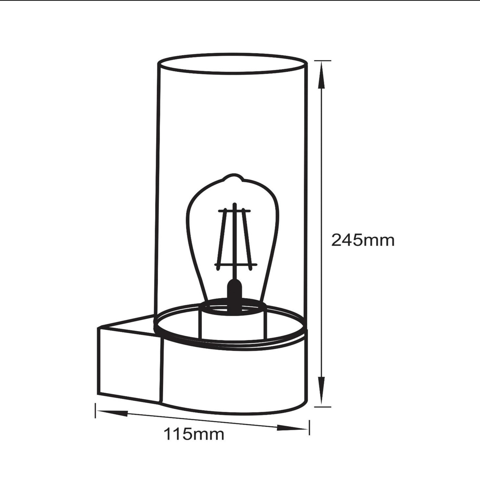 Micha vanjska zidna svjetiljka s prozirnim staklenim sjenilom