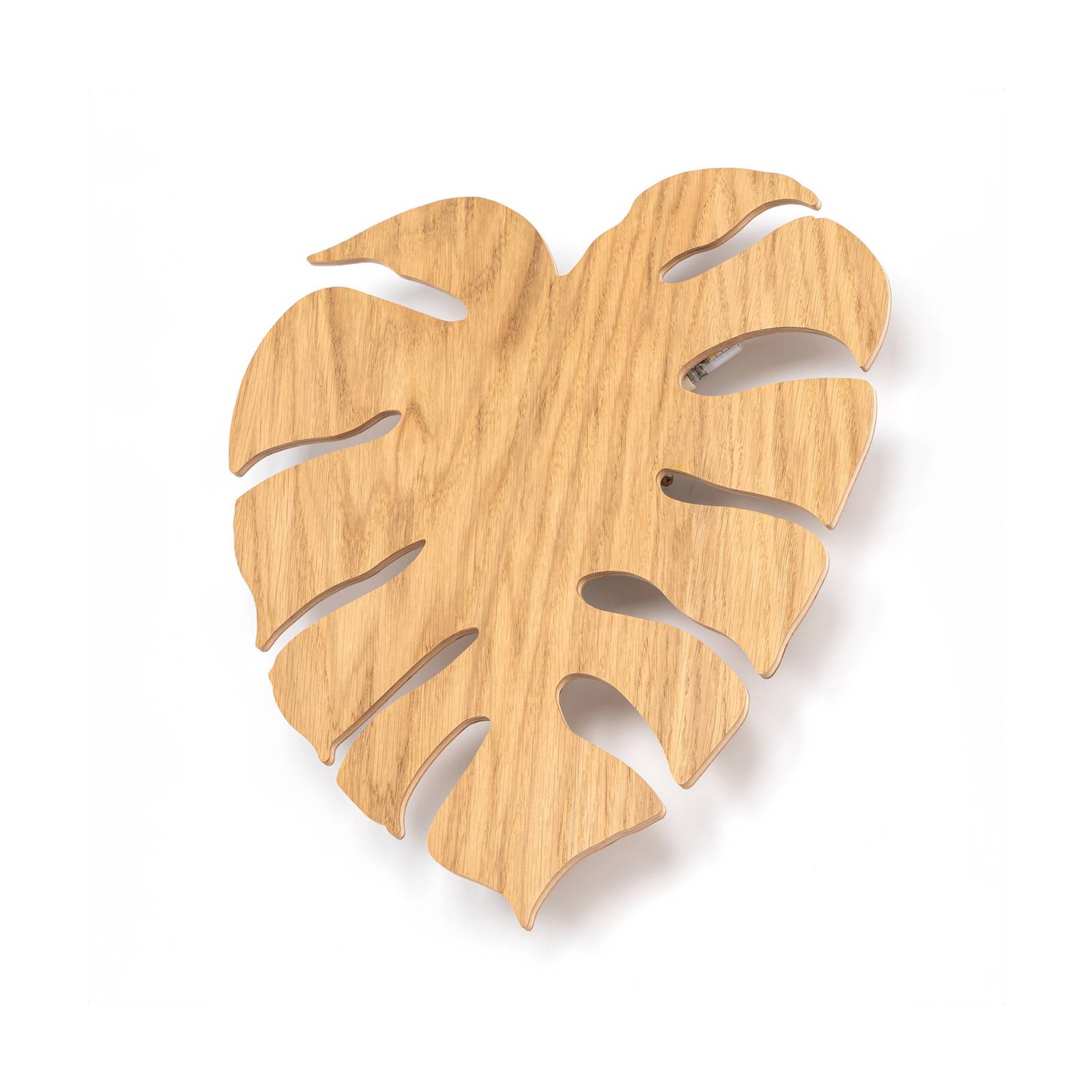 Envostar Wandleuchte Folah, Blattform, Holz hell, 40 x 35 cm