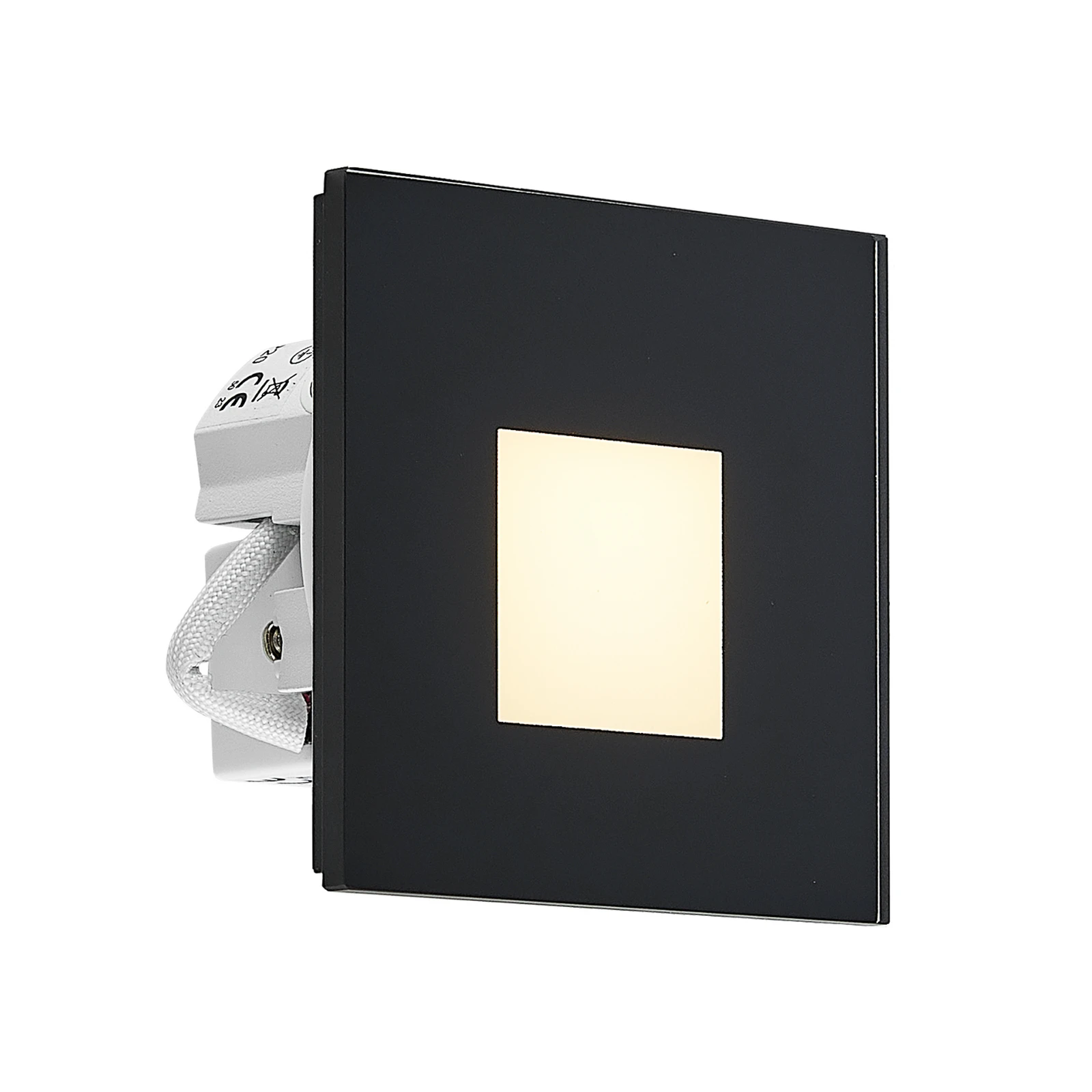 Molto Luce LED padziļinājumā iebūvējamā lampa Wall R68 Glass SQ, melna, CCT