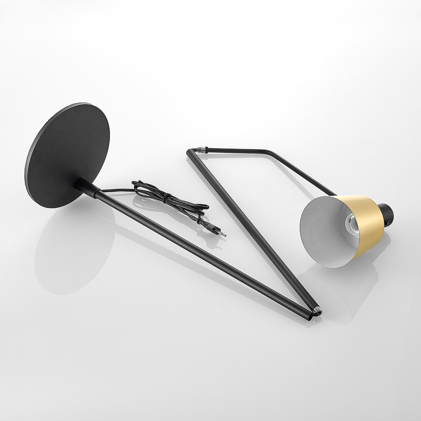 Vlada Lampa Podłogowa Matt Brass/Matt Black - Lindby