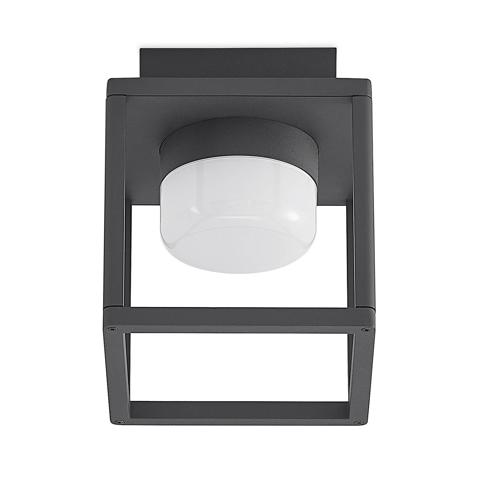 Lucande Timio outdoor ceiling lamp, 19.3 cm - Flush Ceiling Light - dimmable - Modern - Silver