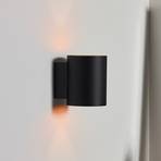 Xera wall light, black, Ø 8 cm, up/downlight, aluminium