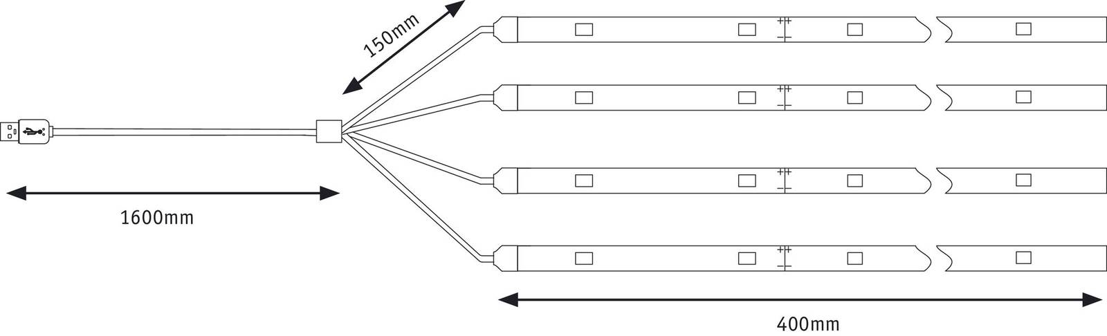 Paulmann Mobile Strip Parasol-Light 4 x 40cm