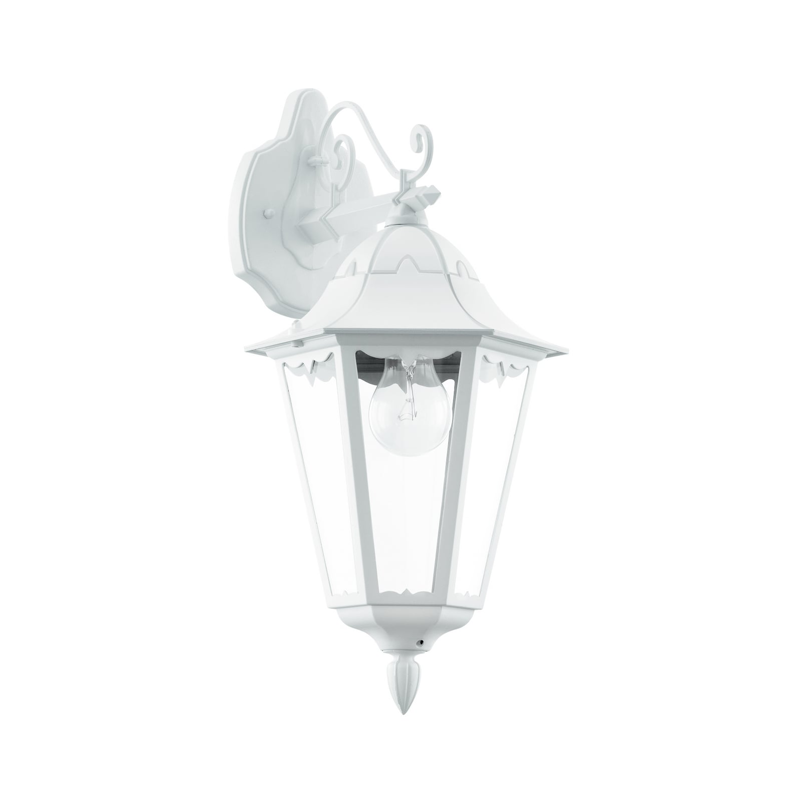 Außenwandlampe Navedo, weiß, Höhe 47 cm, Metall, abwärts