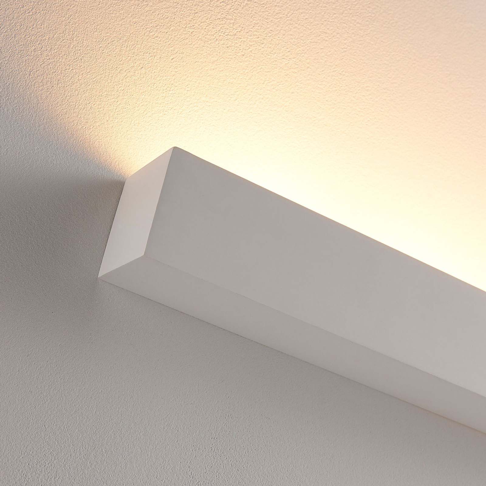 White LED plaster wall uplighter Santino, angular Lights.co.uk