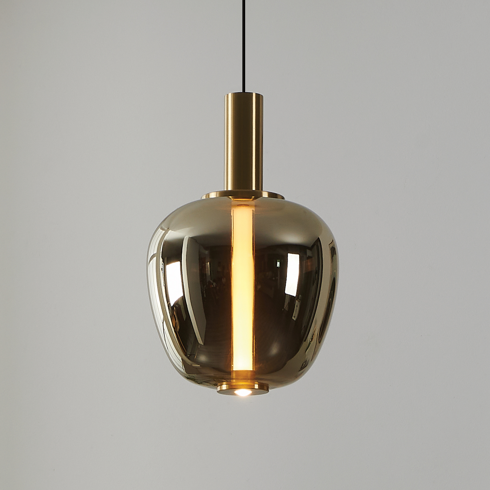 Suspension LED Stars of Light Fruitera dorée Ø 25 cm en verre CCT